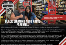 Black Diamond Auto Parts to Close its Doors